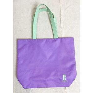 Clinique Purple & Mint Green Tote Bag